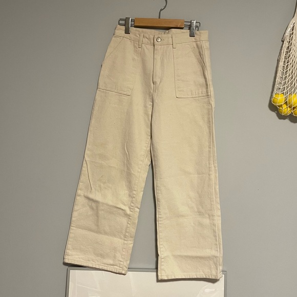 Wide leg ivory pants - Picture 1 of 2